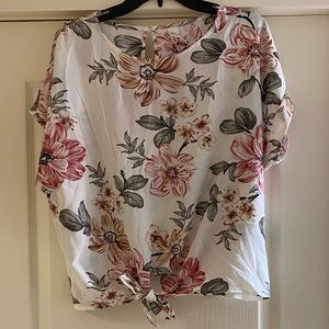 White Shirt with Pink Flowers 🌸